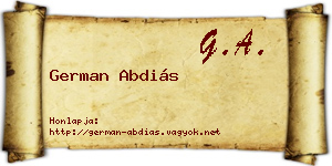 German Abdiás névjegykártya